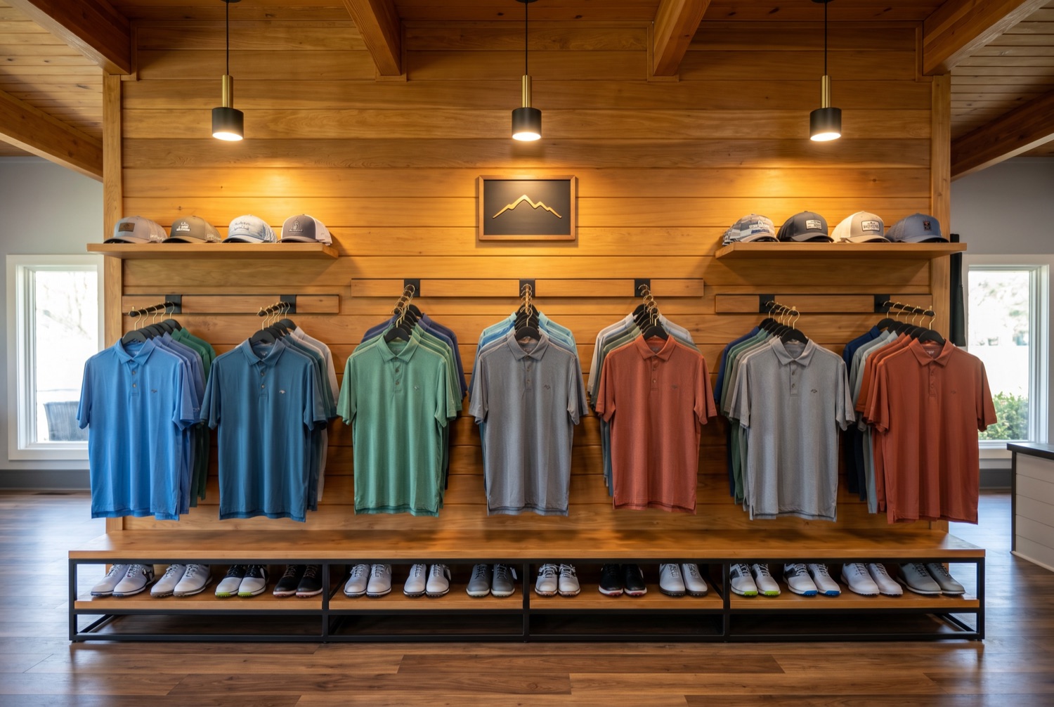 Concept of the pro shop apparel wall